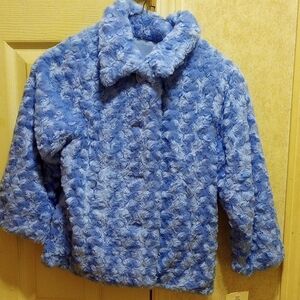 Jenny Bird Kids Blue Faux Fur Puffer Jacket